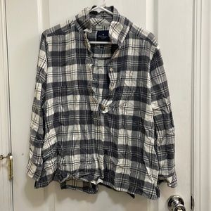 American Eagle half button up flannel